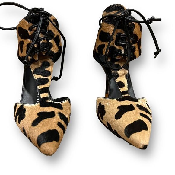 Revolve Giuseppe Zanotti FRIDA Leopard Cheetah Print Lace Up Stiletto - Picture 5 of 13